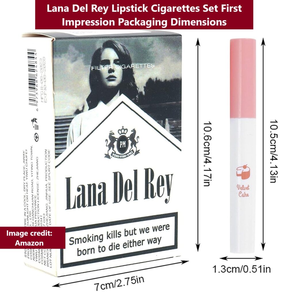 Lana Del Rey Lipstick Cigarettes Set First Impression Packaging Dimensions