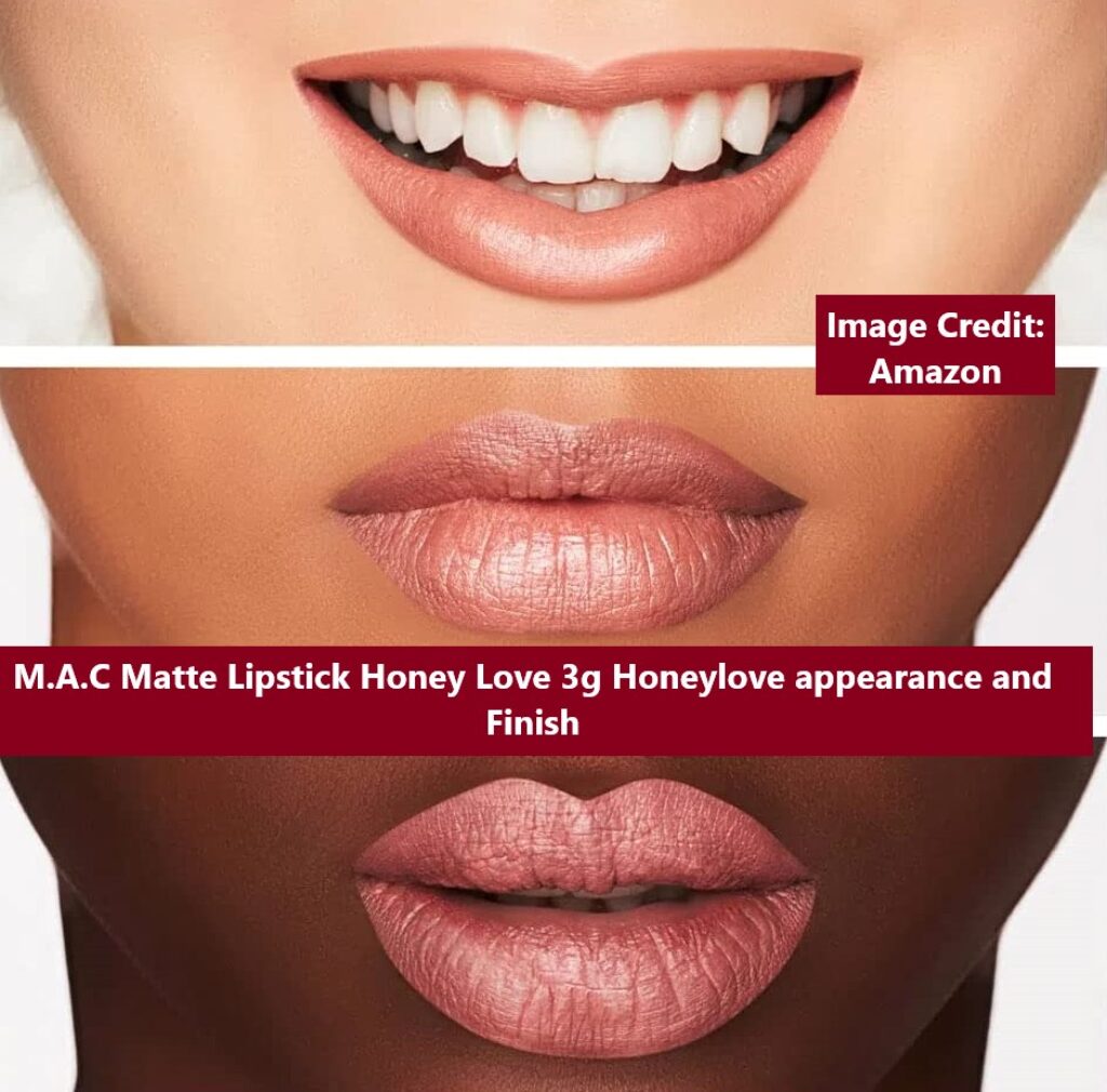 M.A.C Matte Lipstick Honey Love 3g Honeylove appearance and Finish