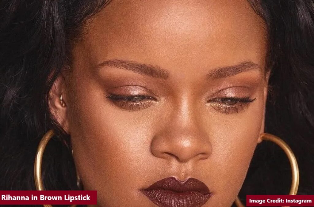 Rihanna in Brown Lipstick